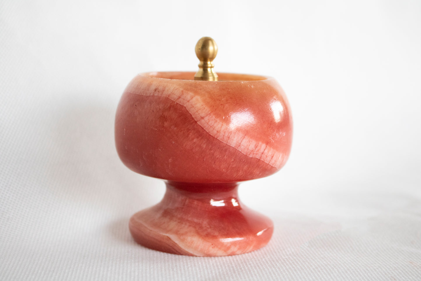 Alabaster Scent Diffuser with Decorative Brass Lid Small