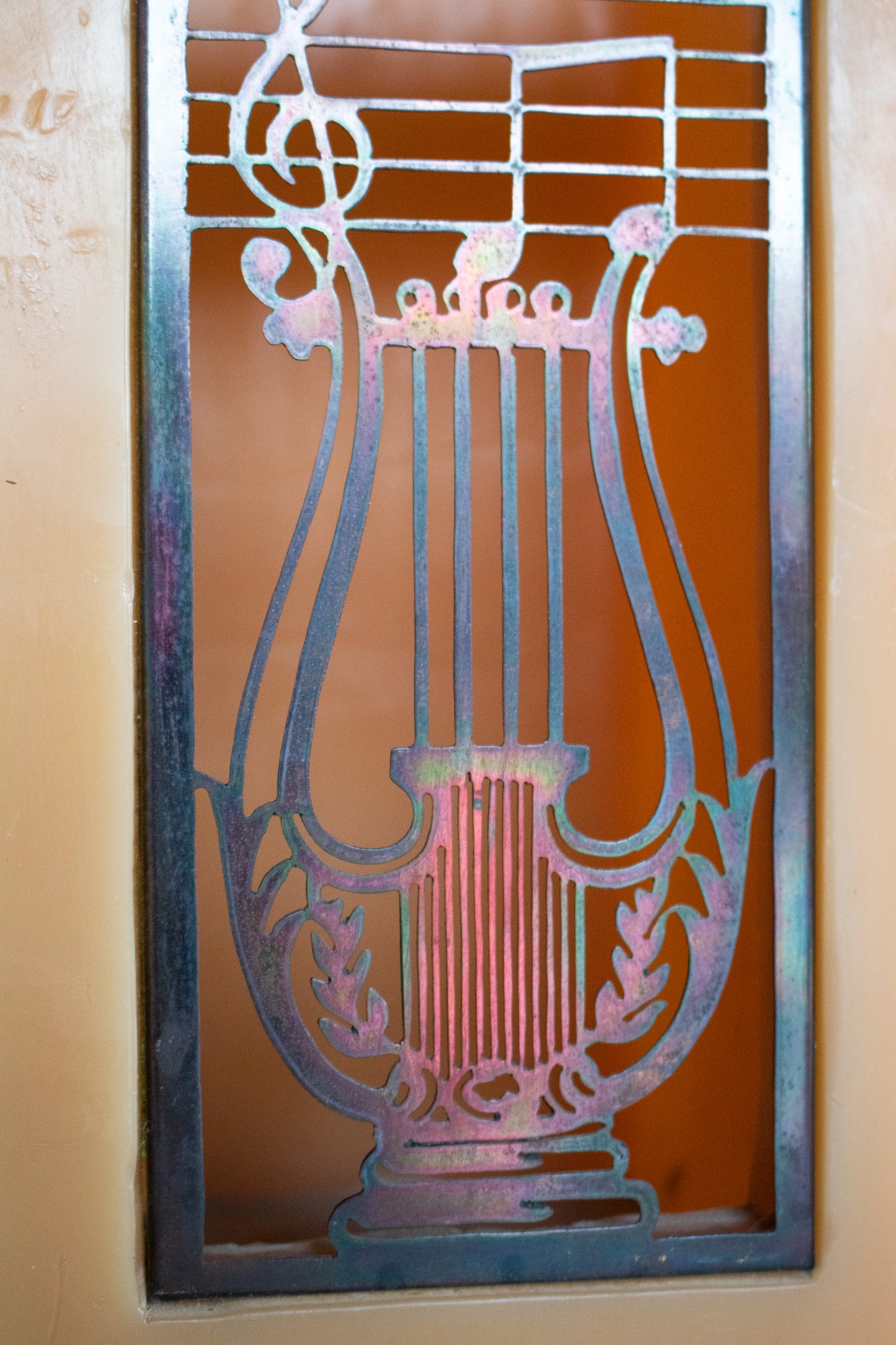 CNC Copper Lyre Design Light & Shadow Candle Structure