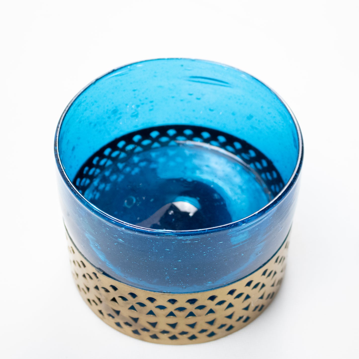 Handcrafted Glass Bowl with Copper Sleeve