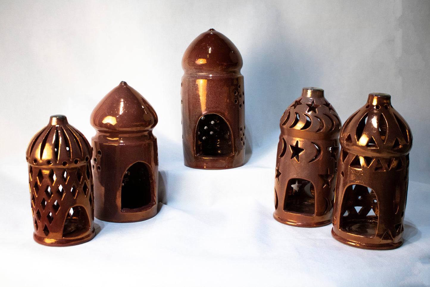 🌙 Ramadan Clay Lantern Medium Geometrical