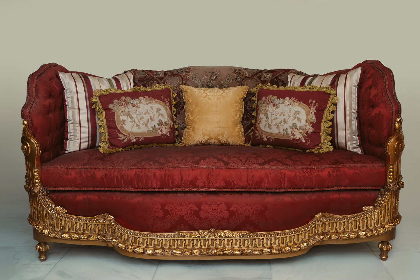 3 Red Sofa XVI | French Luxury Sofa by Harmony