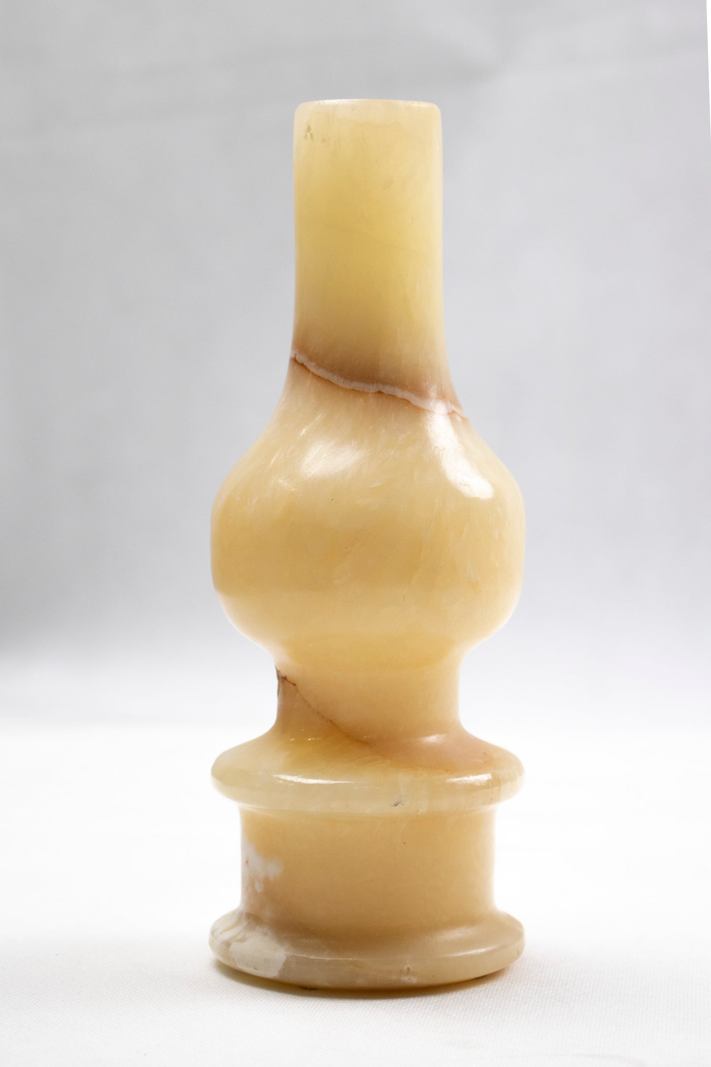 Natural Alabaster Candle Holder – Sculpted Stone Base