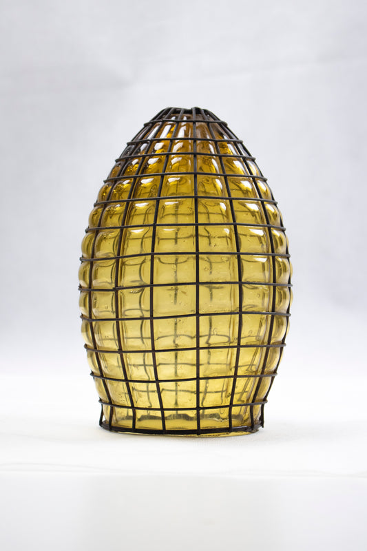 Hand-Blown Glass Bottle – Elongated Artistic Silhouette