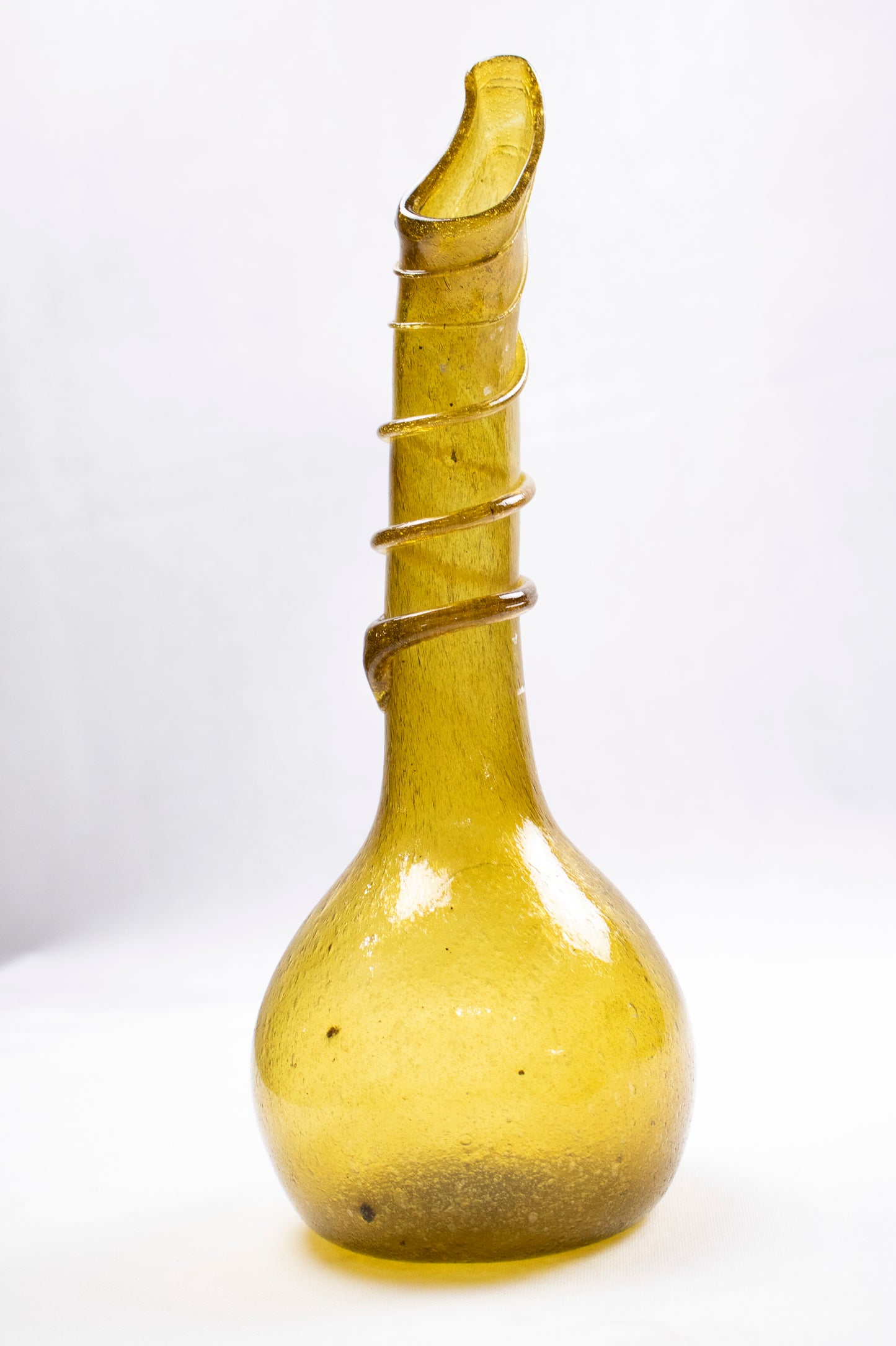 Hand-Blown Glass Vessel – Caged Sculptural Form