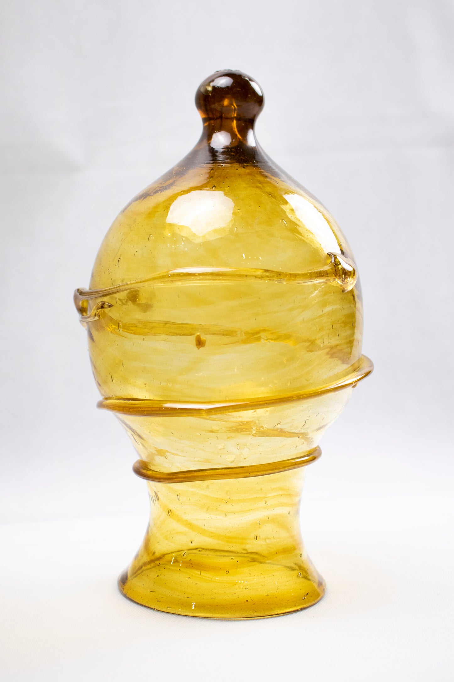 Hand-Blown Glass Bottle – Rounded Sculptural Form