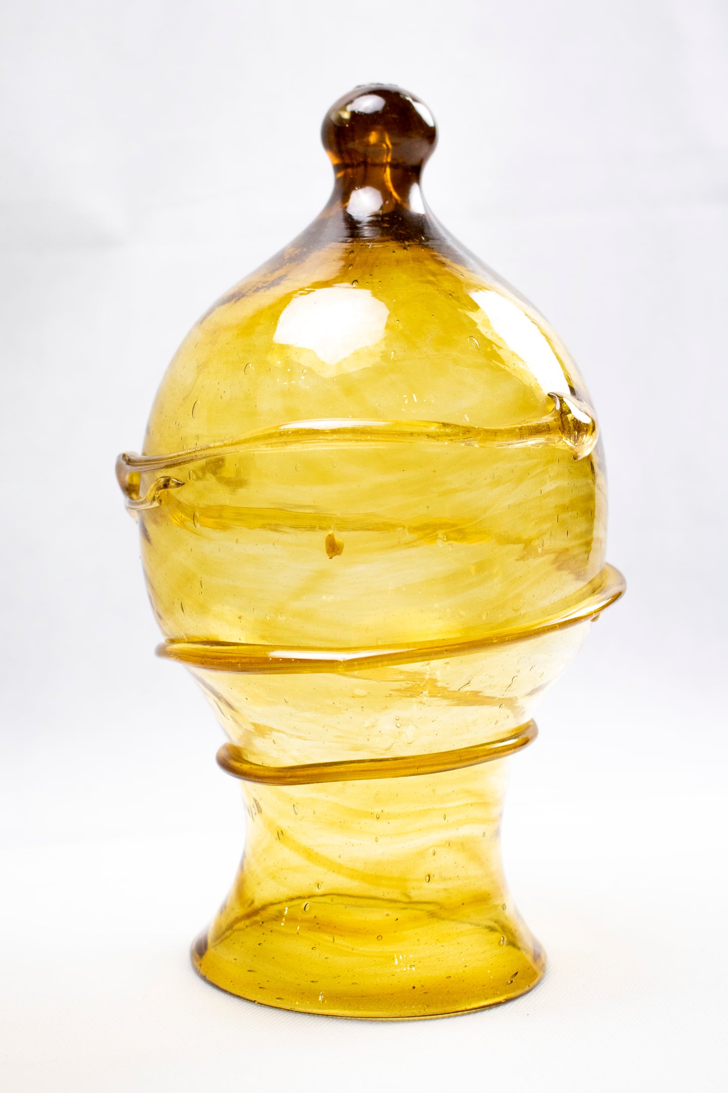 Hand-Blown Glass Bottle – Rounded Sculptural Form