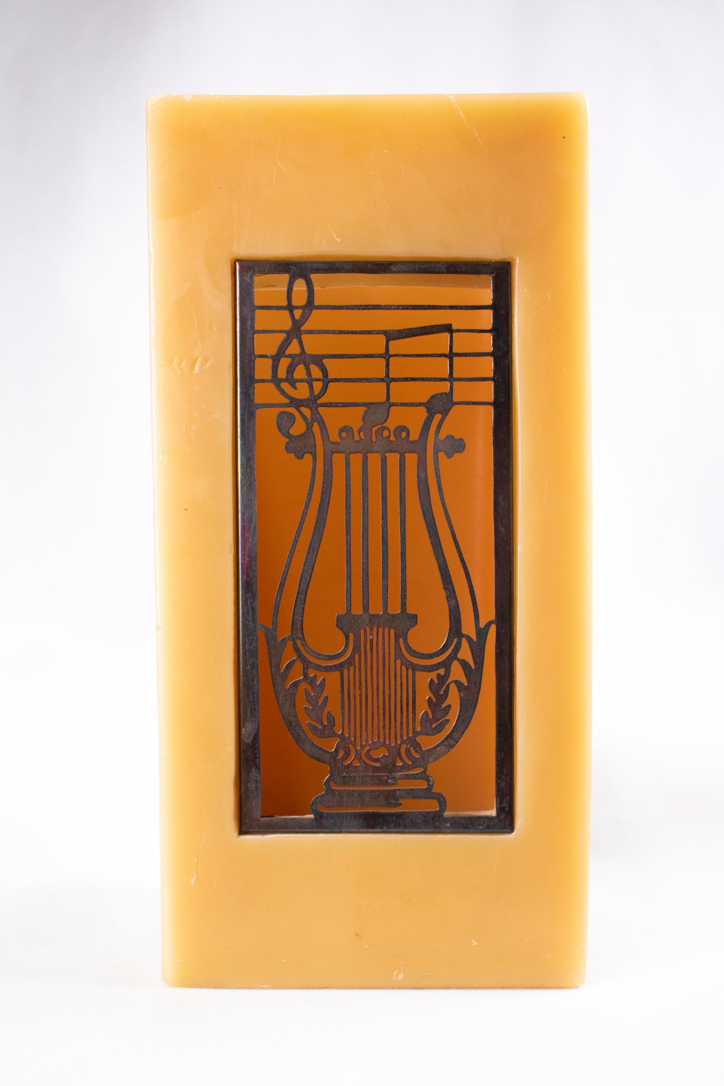 CNC Copper  Lyre Design Light & Shadow Candle Structure