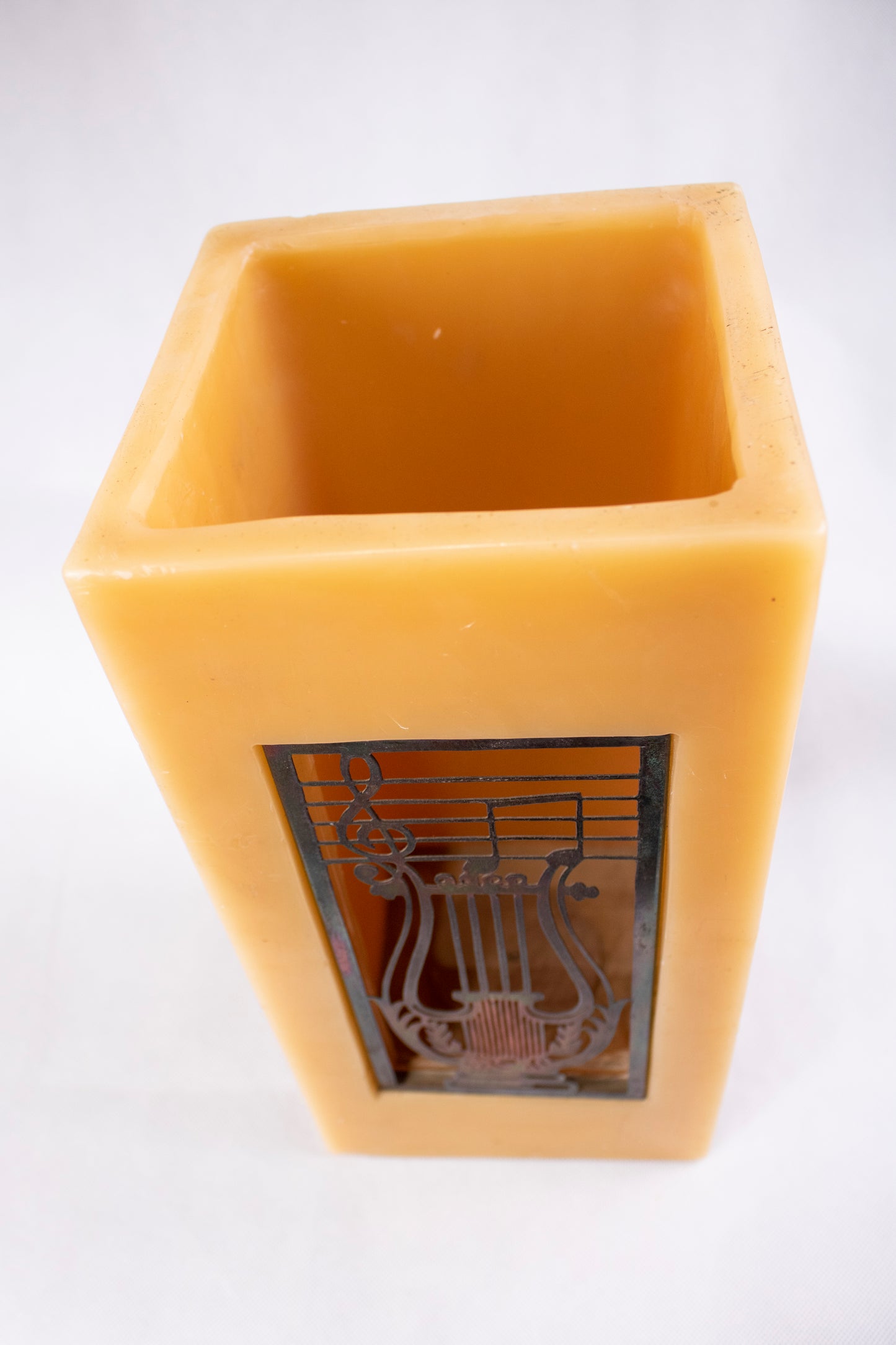 CNC Copper  Lyre Design Light & Shadow Candle Structure