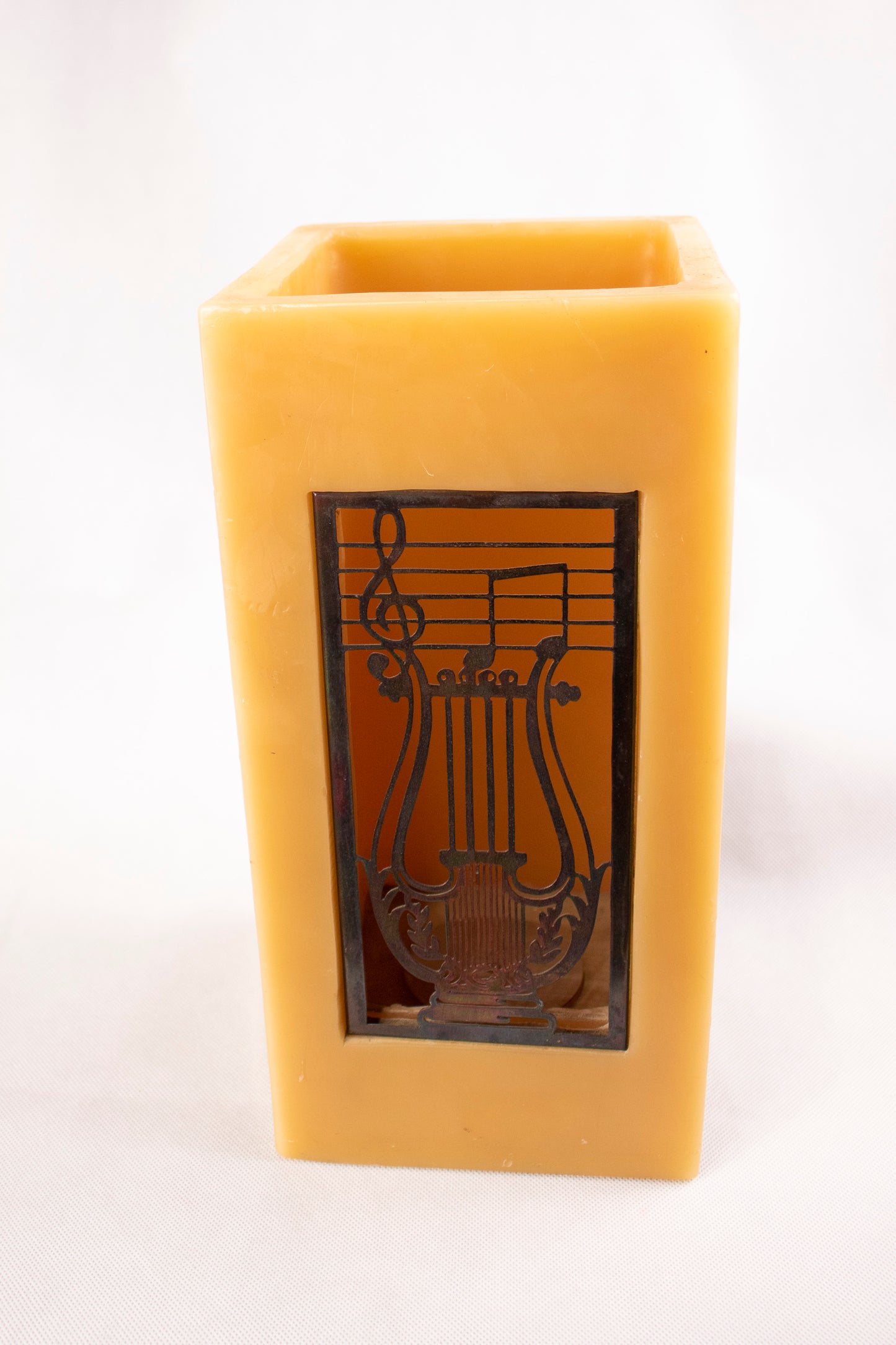 CNC Copper  Lyre Design Light & Shadow Candle Structure