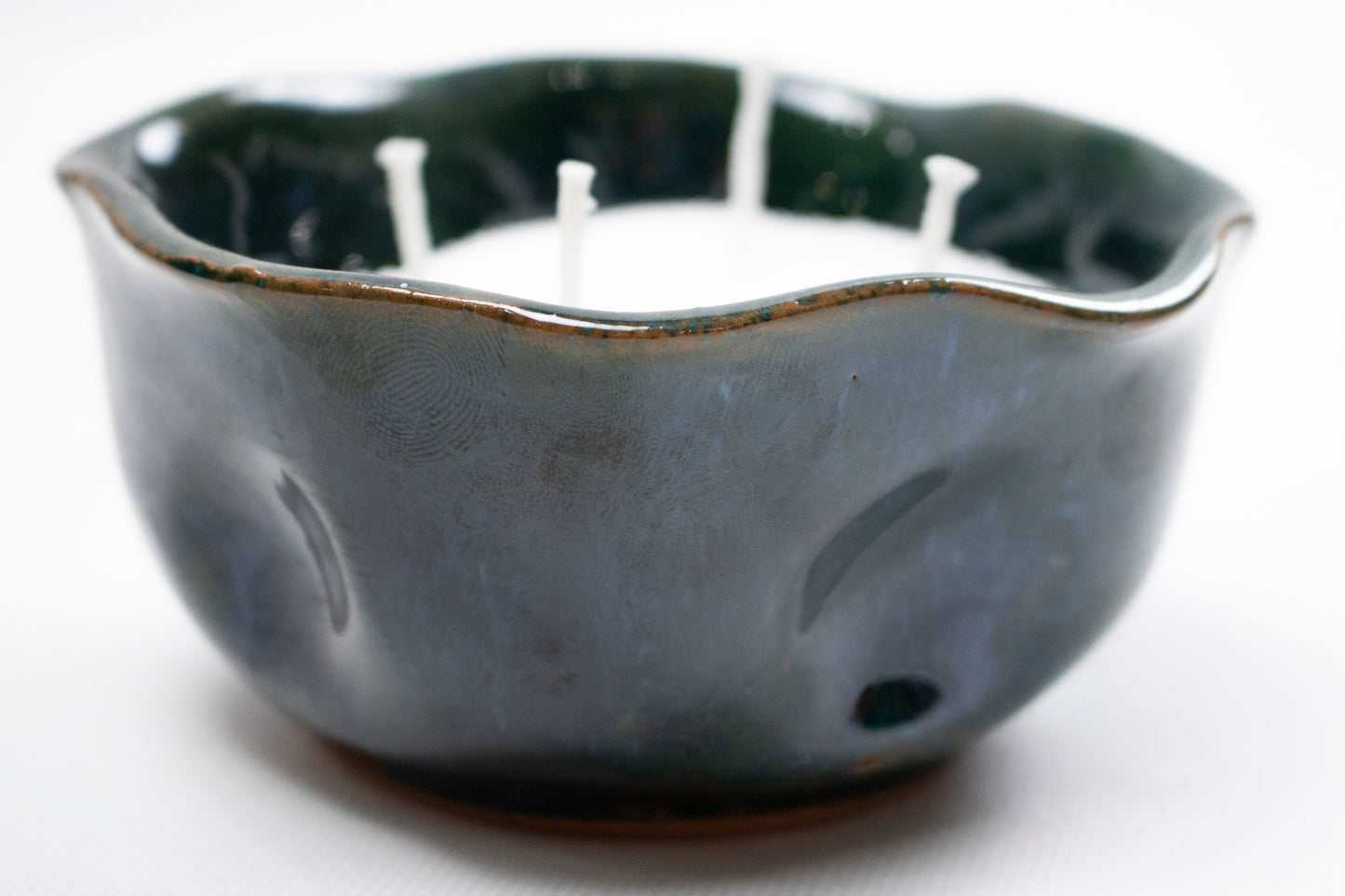 Handcrafted Clay Bowl Sand Candle Set with Extra Wicks