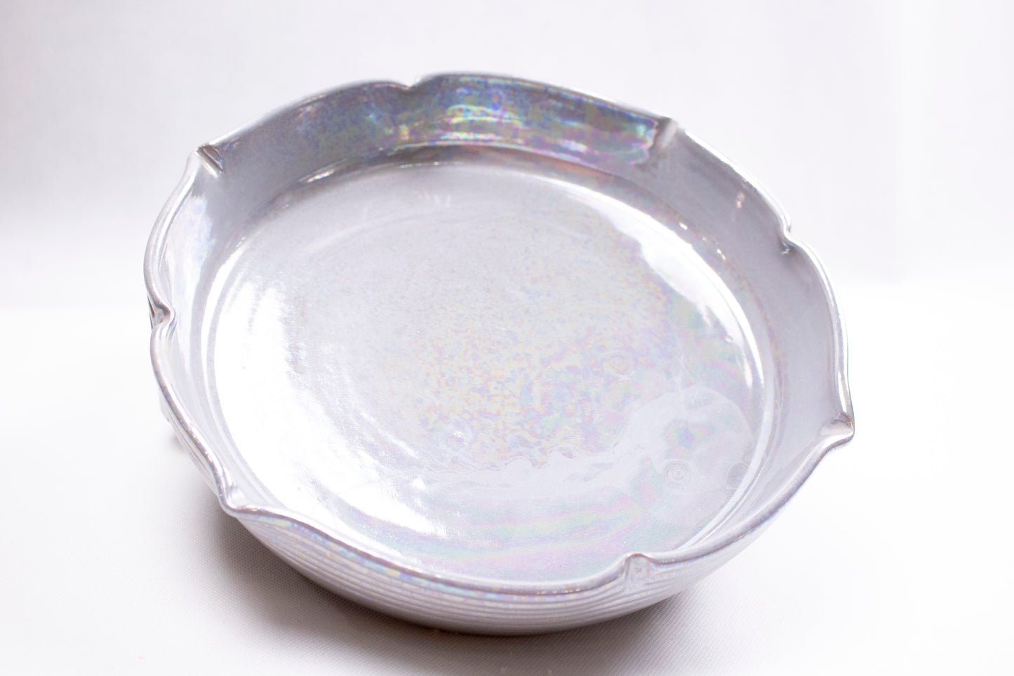 Handcrafted Clay Serving Dish – Iridescent Contemporary Finish