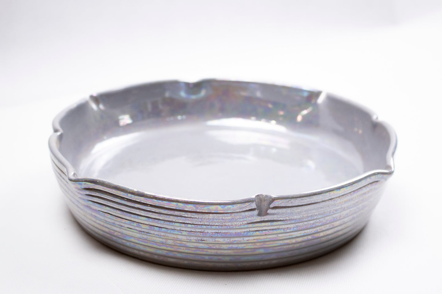 Handcrafted Clay Serving Dish – Iridescent Contemporary Finish