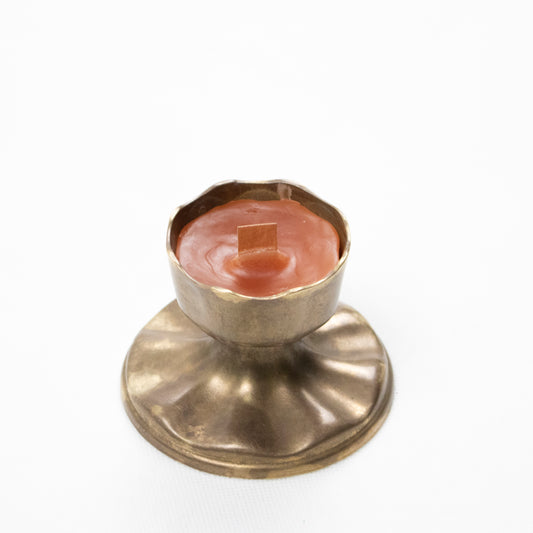 Handcrafted Copper Candle with Wooden Wick