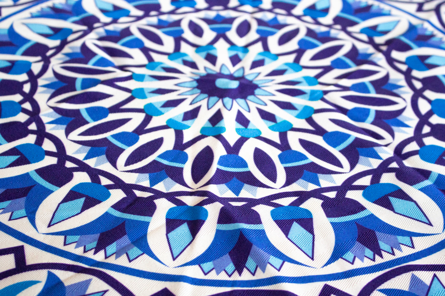 Round Blue Ramadan Table Cover