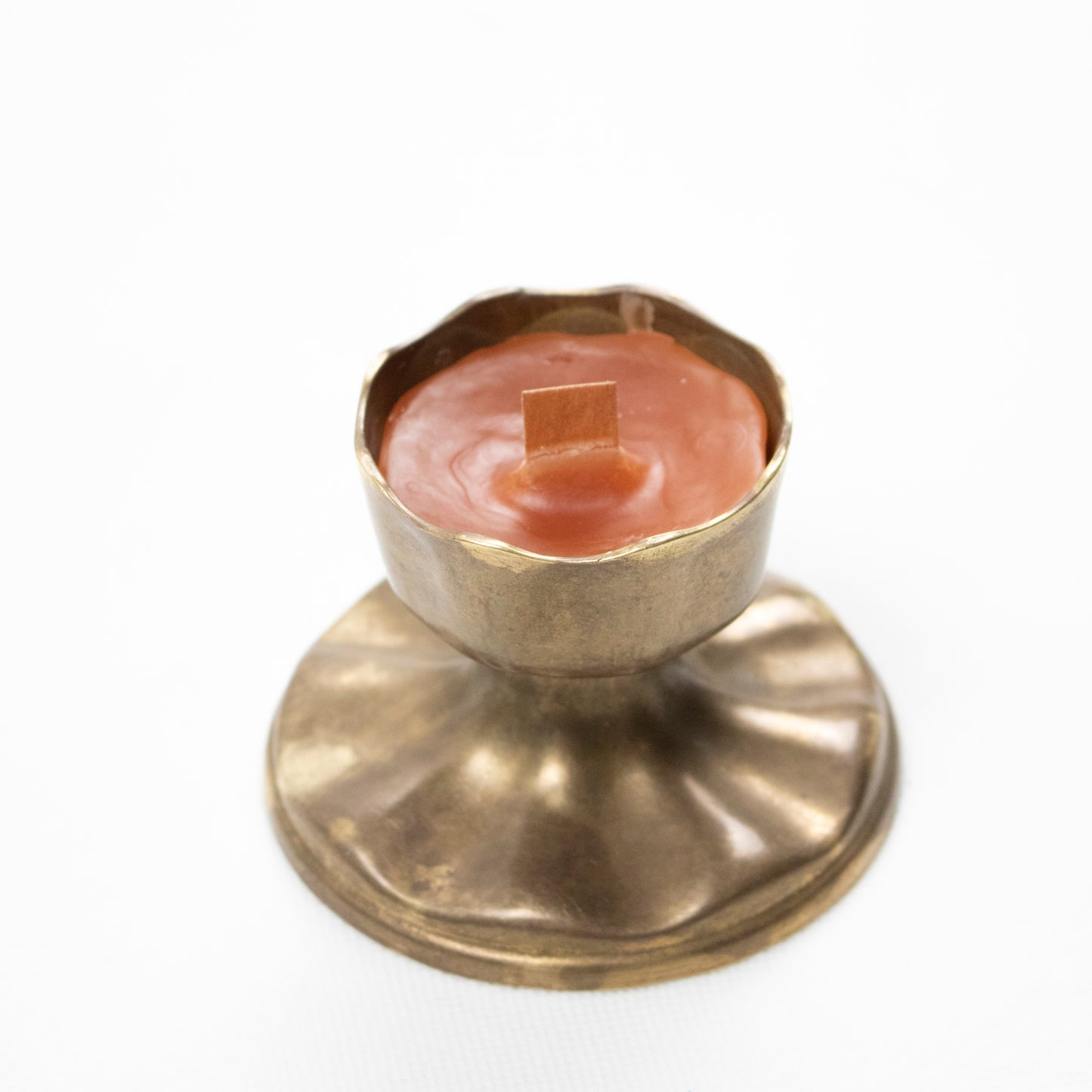 Handcrafted Copper Candle with Wooden Wick