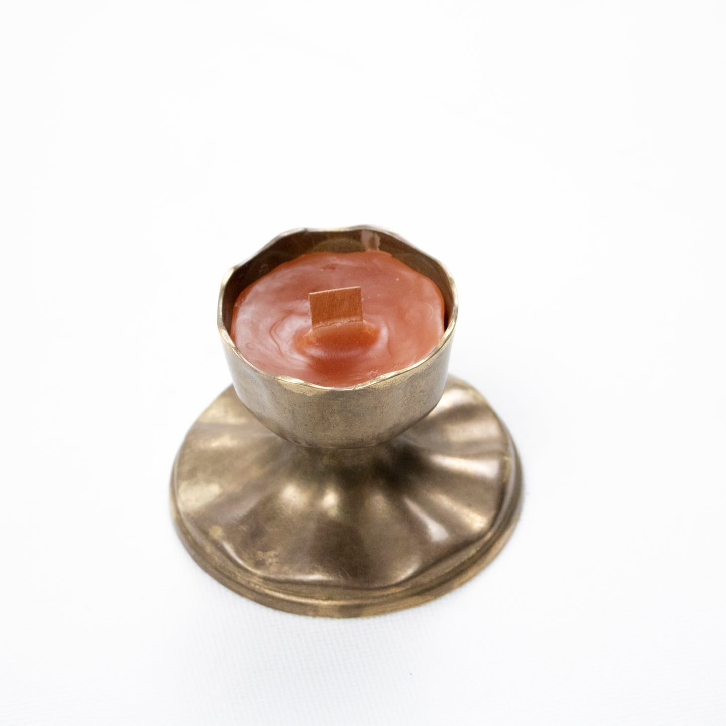 Handcrafted Copper Candle with Wooden Wick