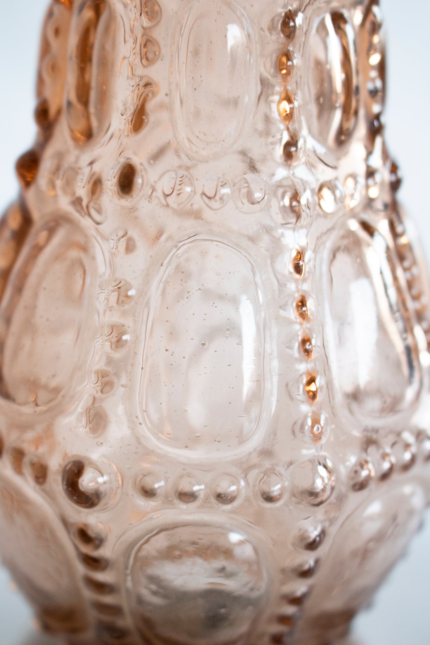 Handcrafted Copper Table Lamp with Textured Glass