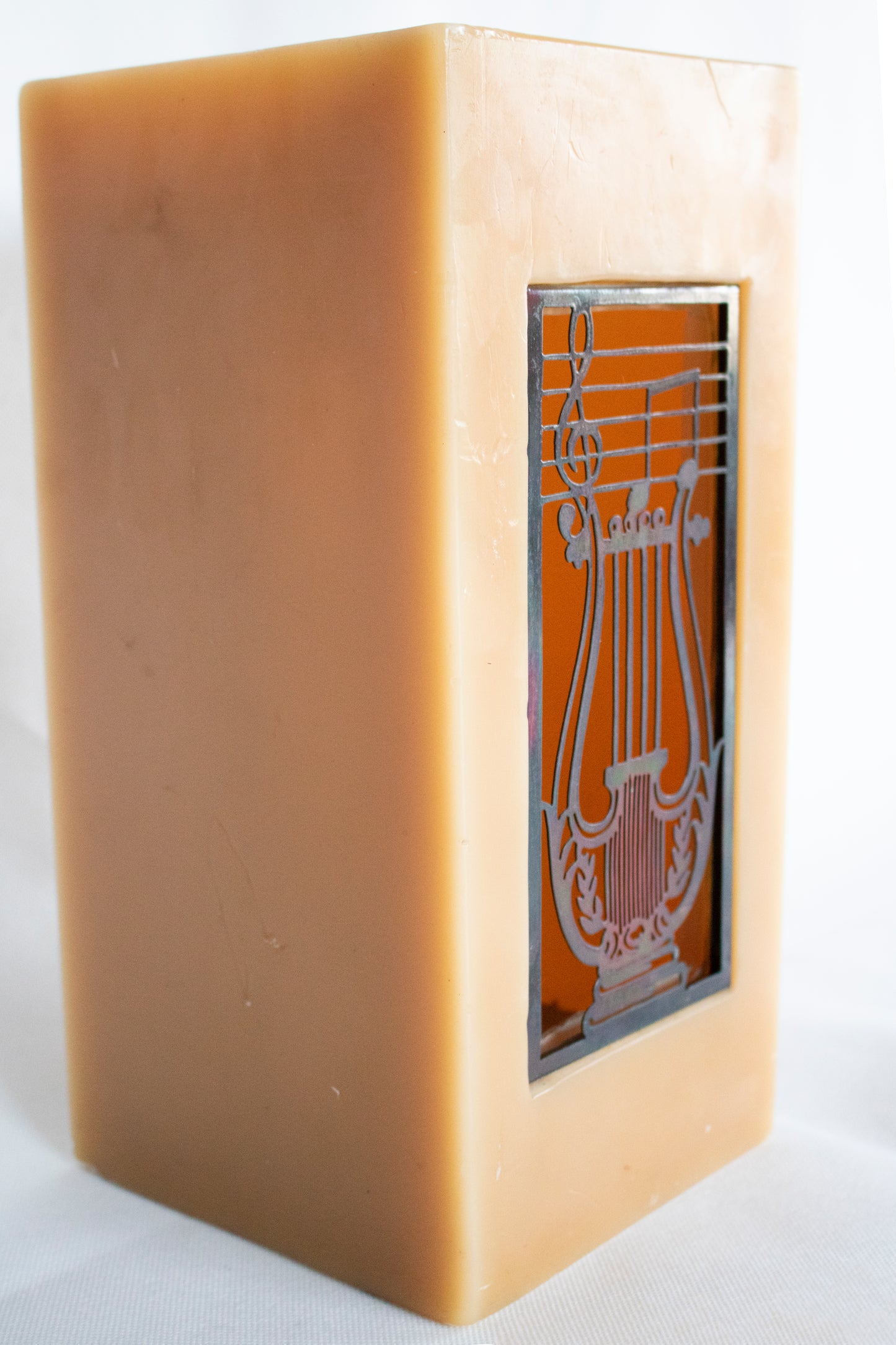 CNC Copper  Lyre Design Light & Shadow Candle Structure