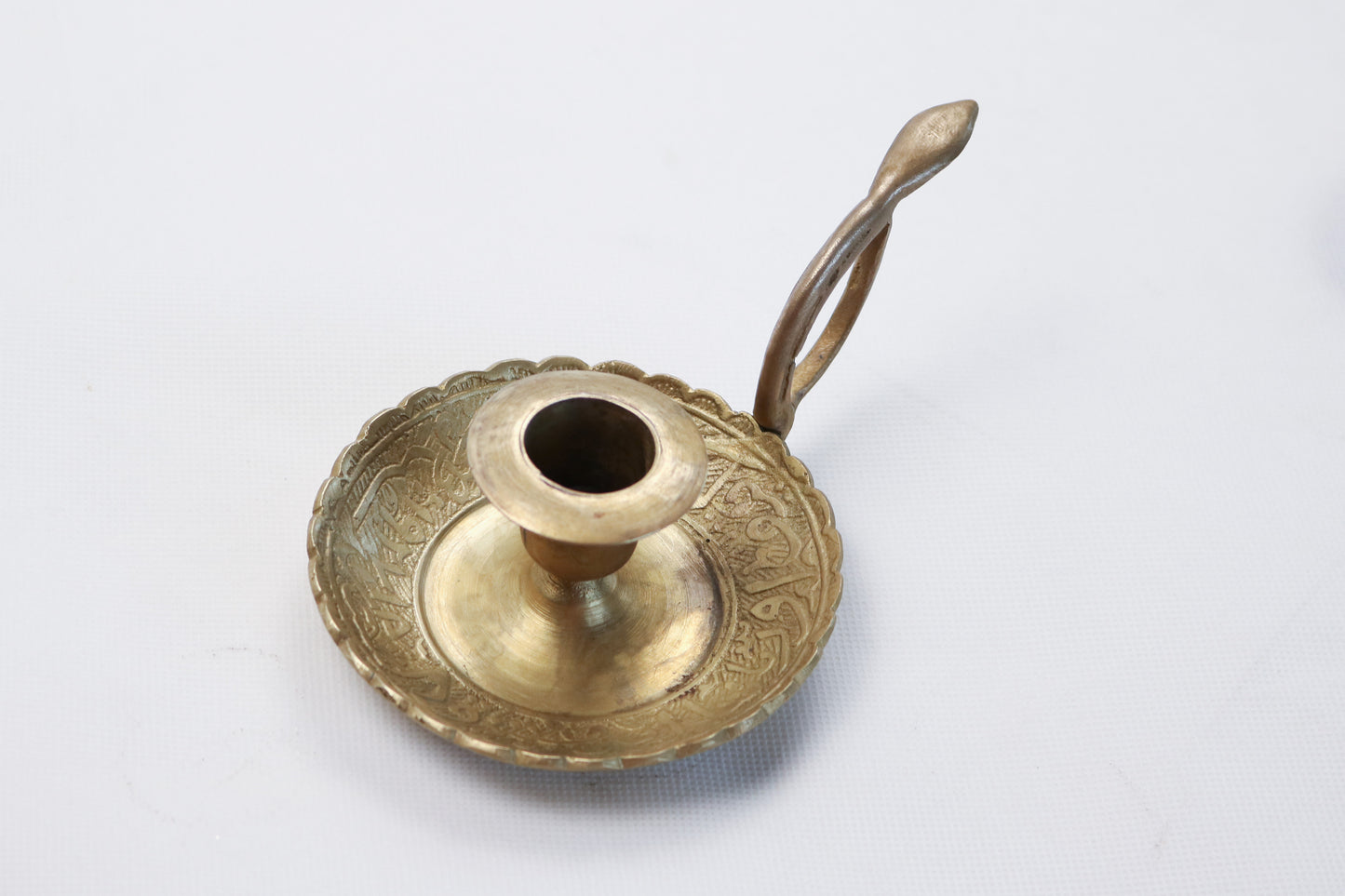 Handcrafted Copper Chamber Candle Holder with Handle Pair 1