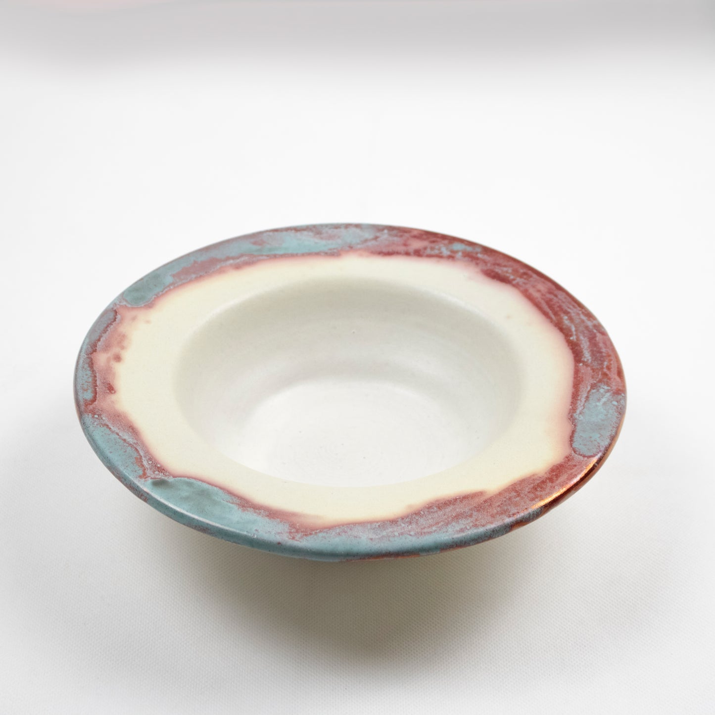 Handcrafted Deep Clay Serving Bowl Multicolor