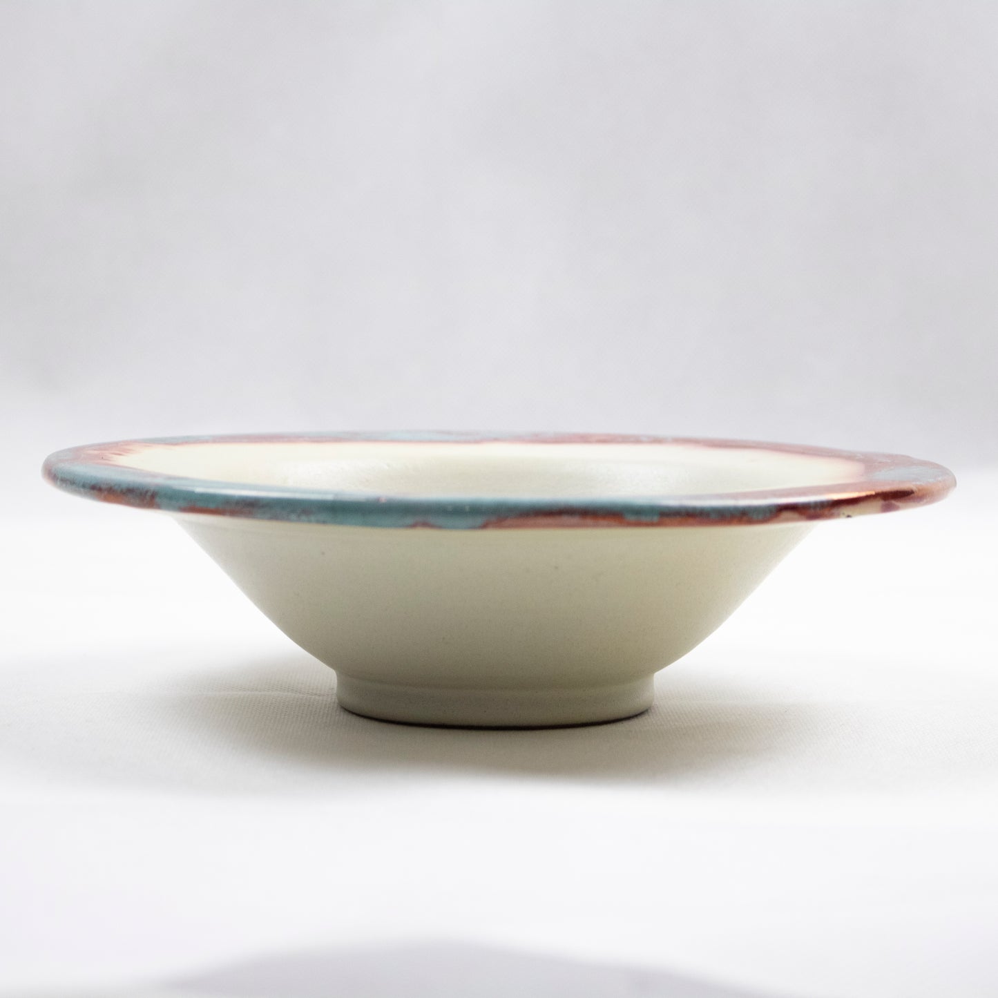 Handcrafted Deep Clay Serving Bowl Multicolor
