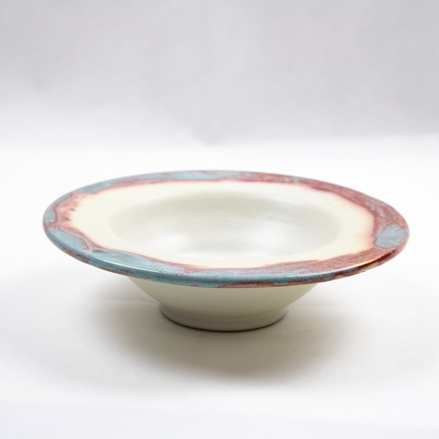 Handcrafted Deep Clay Serving Bowl Multicolor