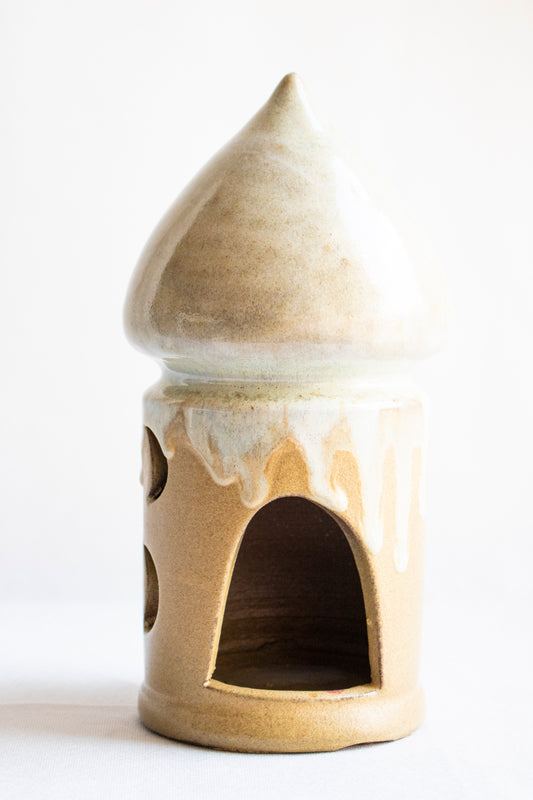 🌙 Ramadan Clay Lantern Medium Beige