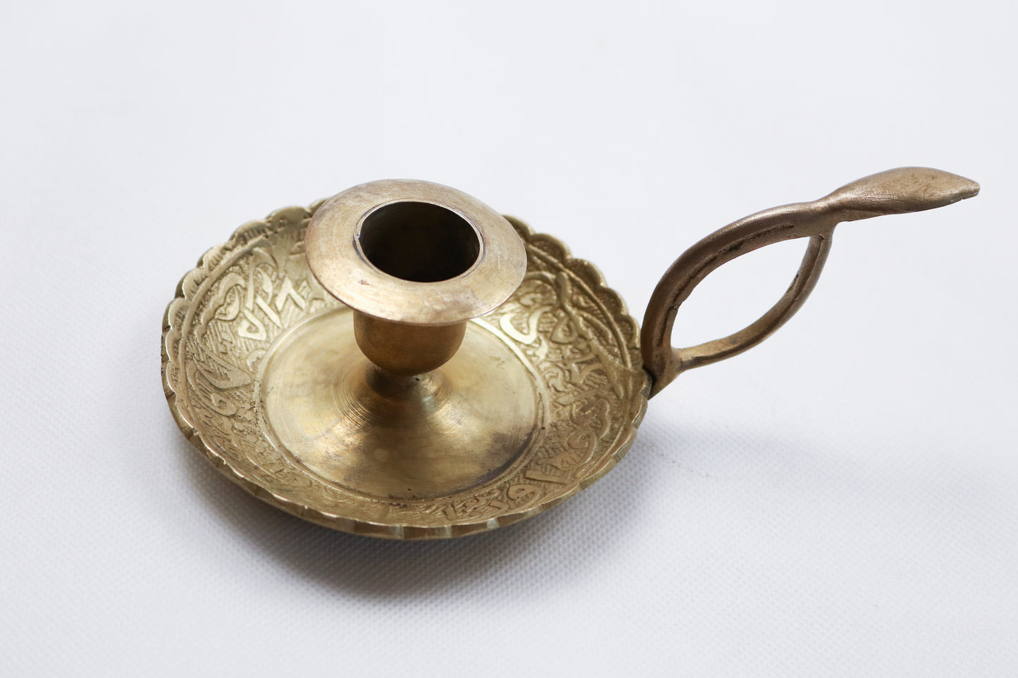 Handcrafted Copper Chamber Candle Holder with Handle Pair 1