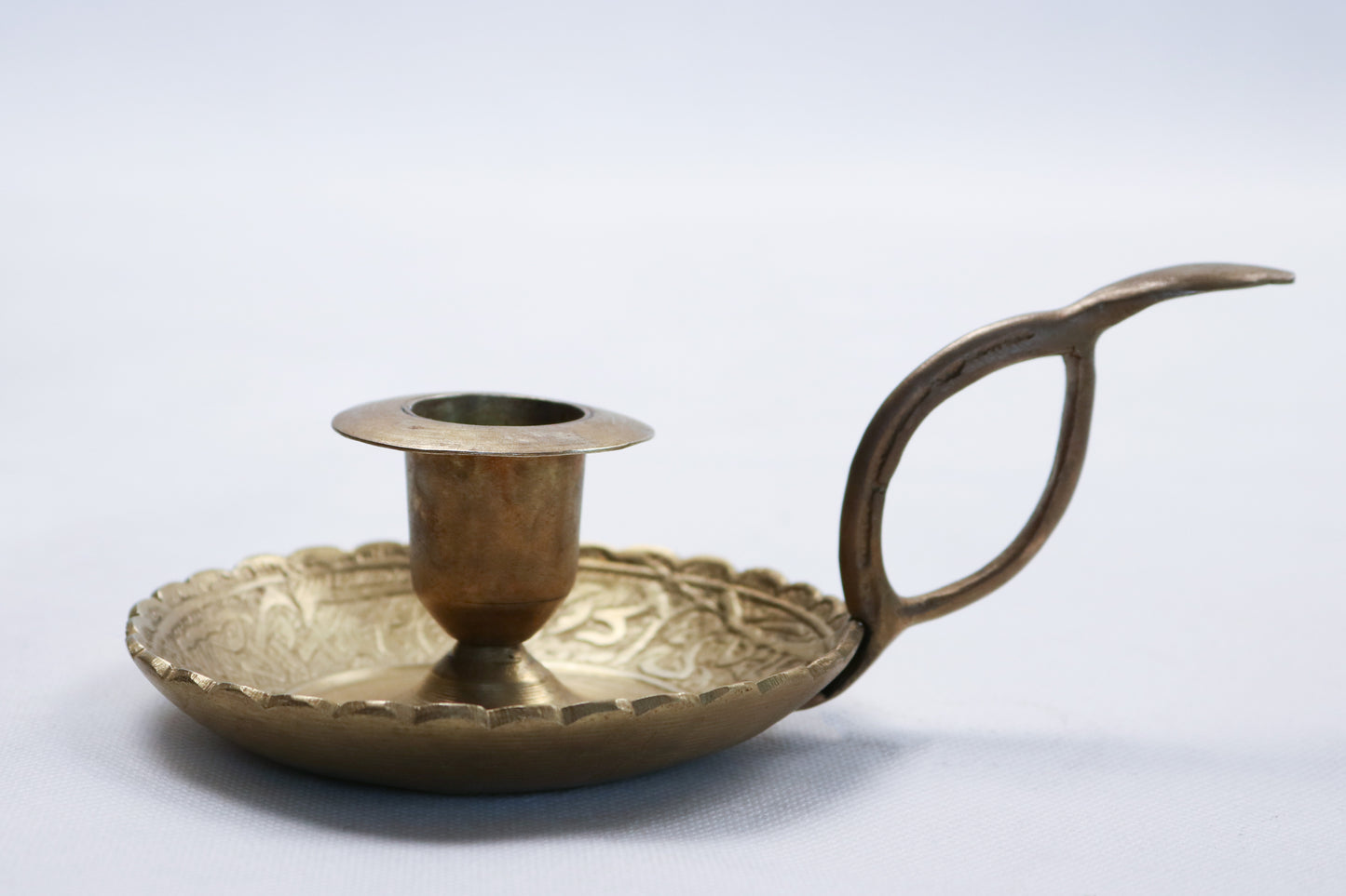 Handcrafted Copper Chamber Candle Holder with Handle Pair 1
