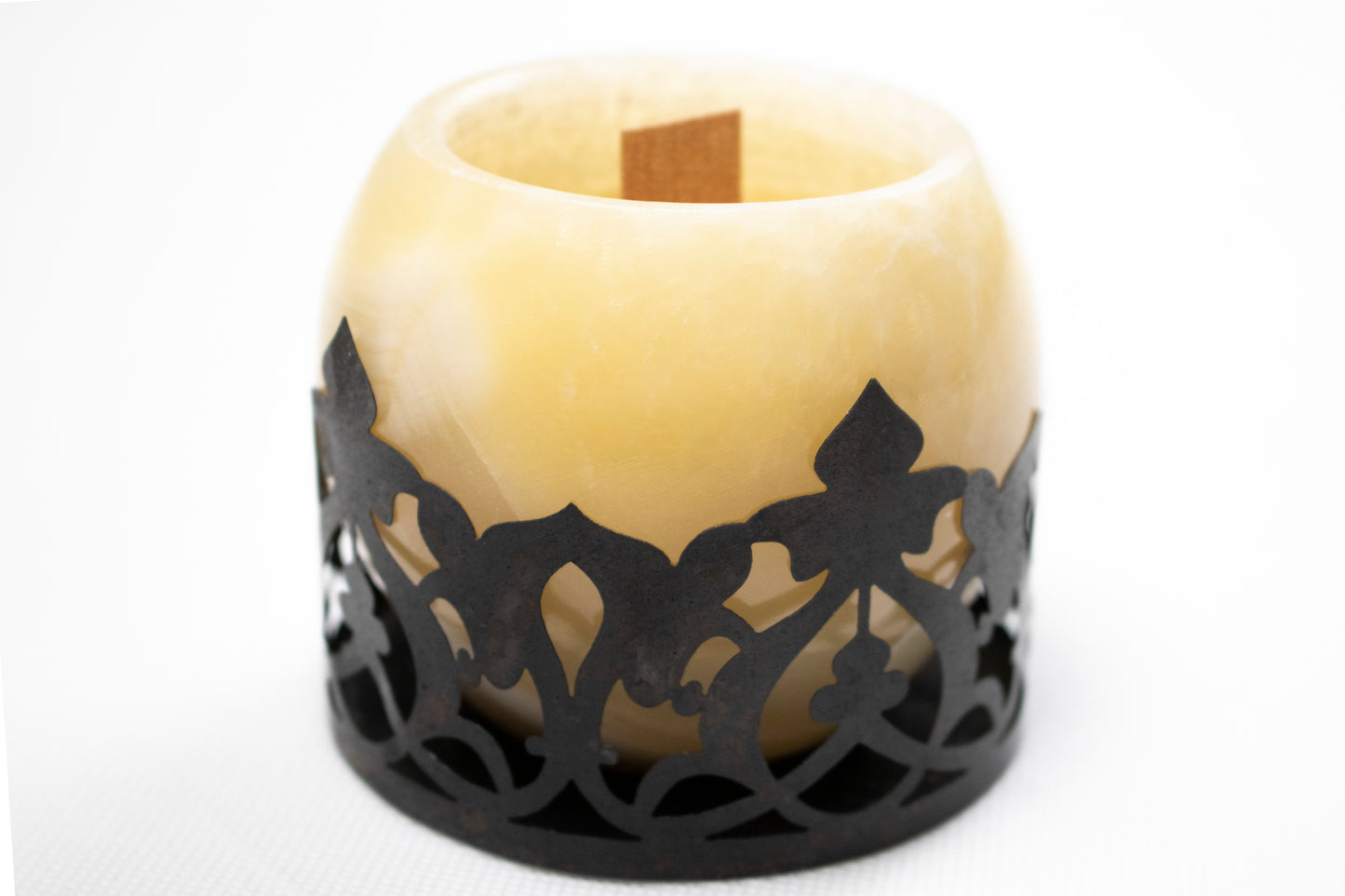 Alabaster Black Oud Scented Candler with Decorative Copper Sleeve