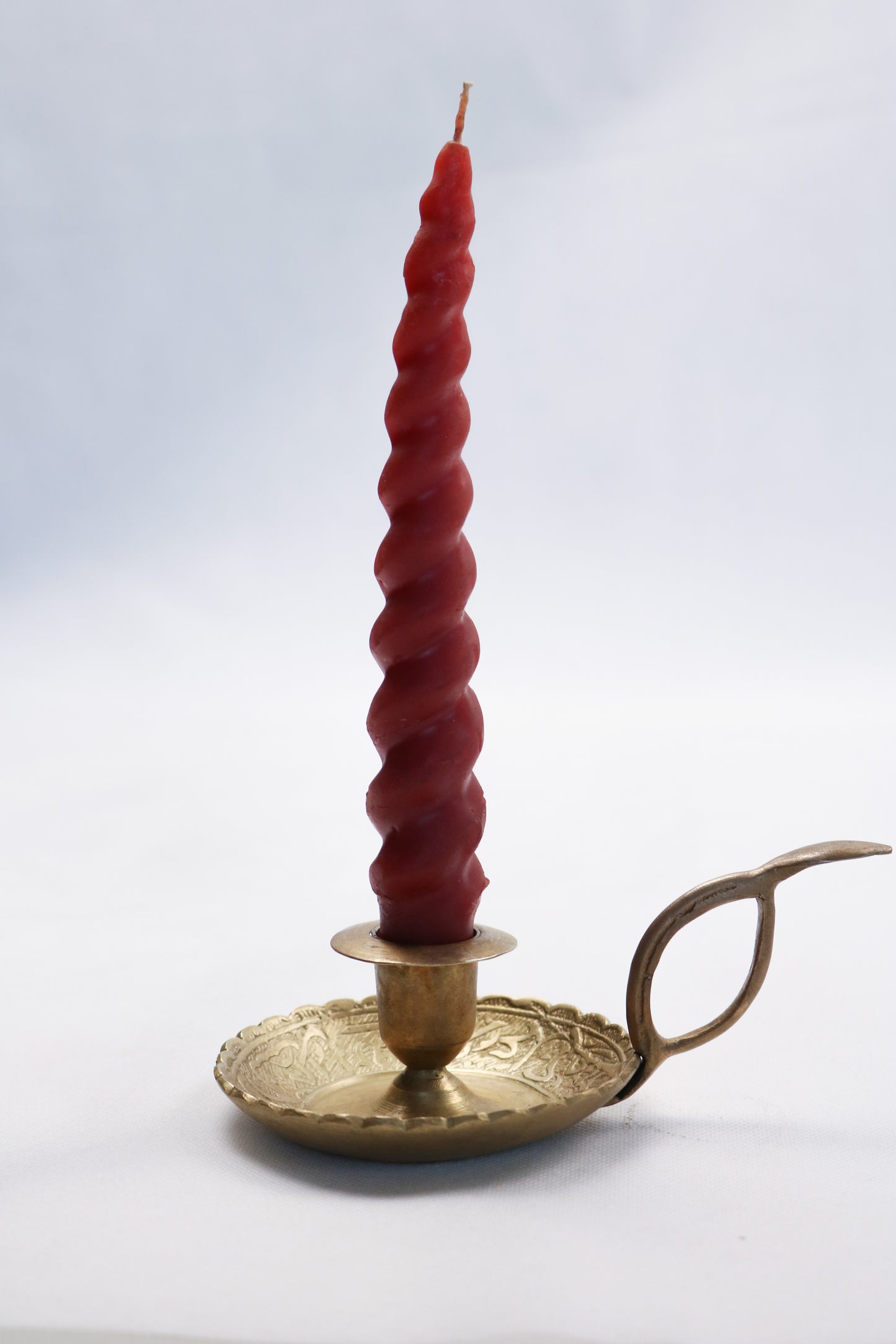 Handcrafted Copper Chamber Candle Holder with Handle Pair 1