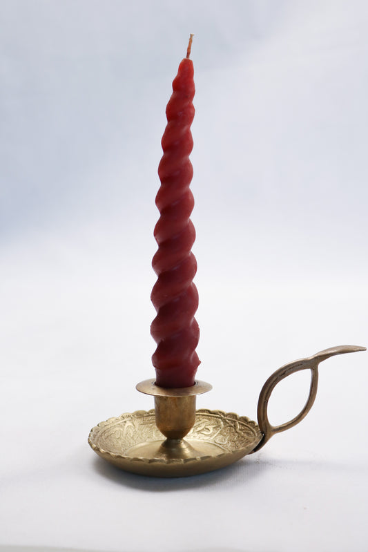 Handcrafted Copper Chamber Candle Holder with Handle Pair 1