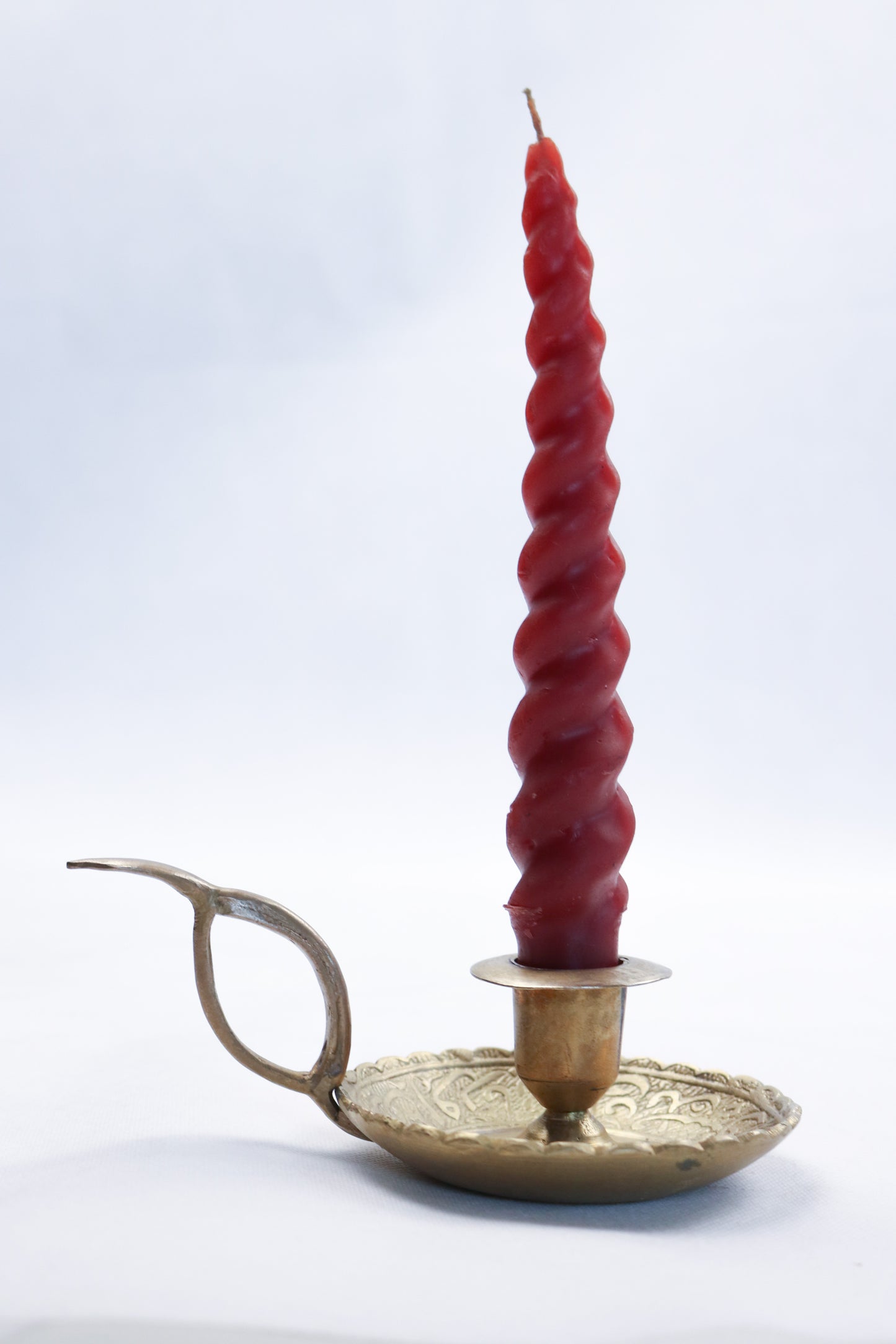 Handcrafted Copper Chamber Candle Holder with Handle Pair 1