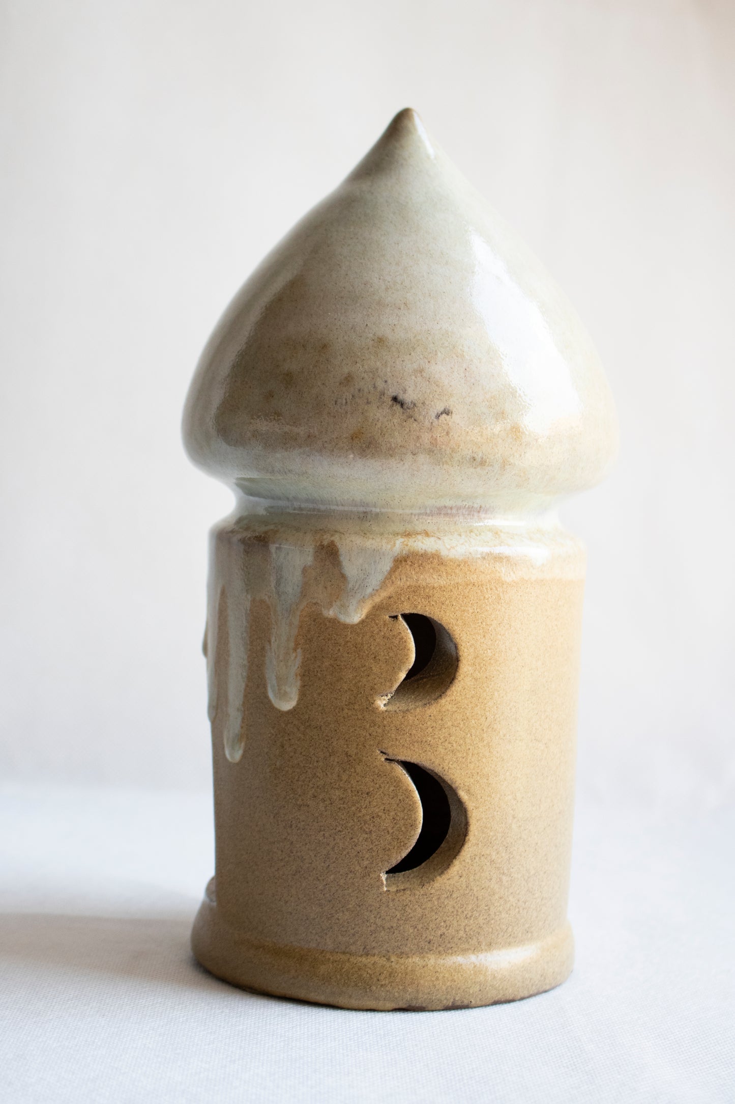 🌙 Ramadan Clay Lantern Medium Beige