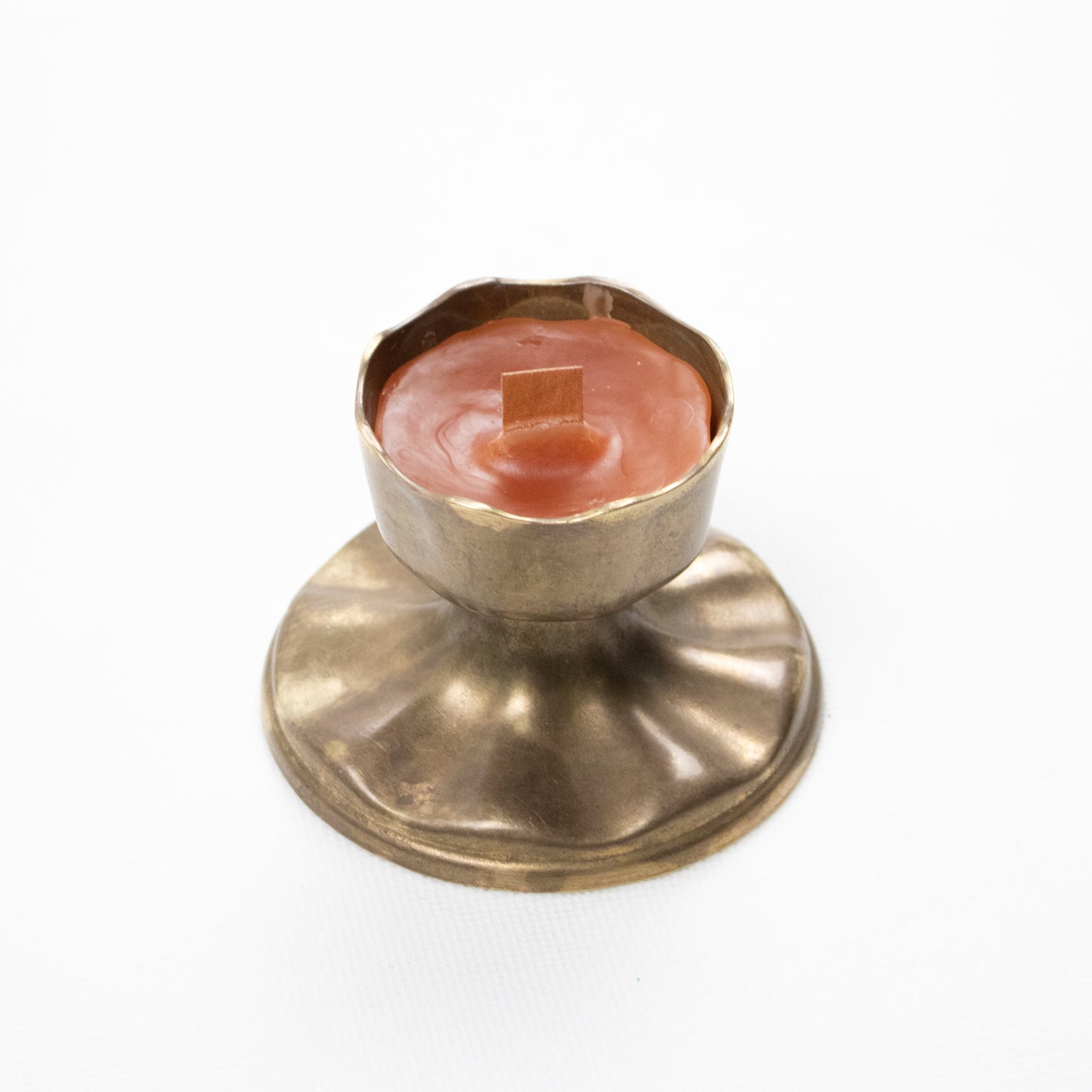 Handcrafted Copper Candle with Wooden Wick