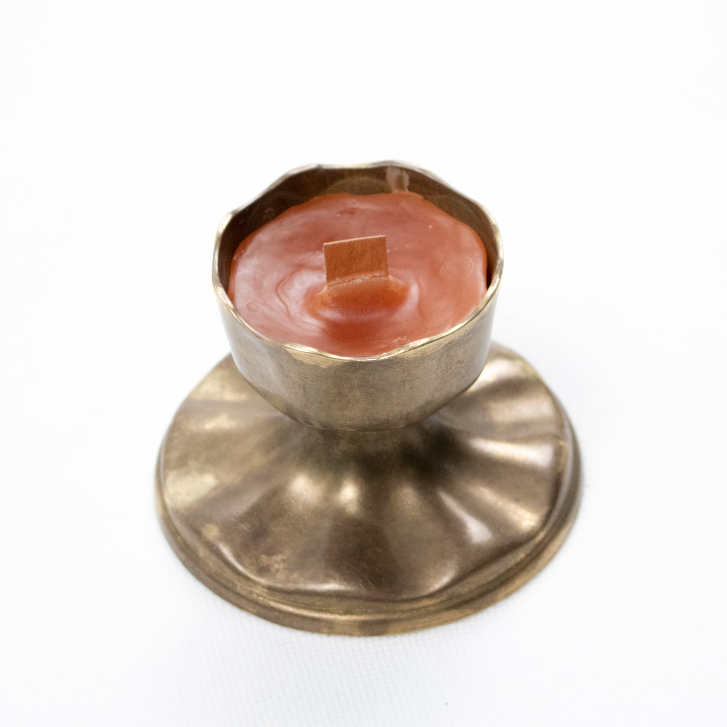 Handcrafted Copper Candle with Wooden Wick