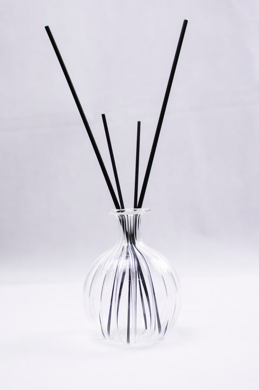 Hand-Blown Glass Small Diffuser Bottle – Clear Organic Form