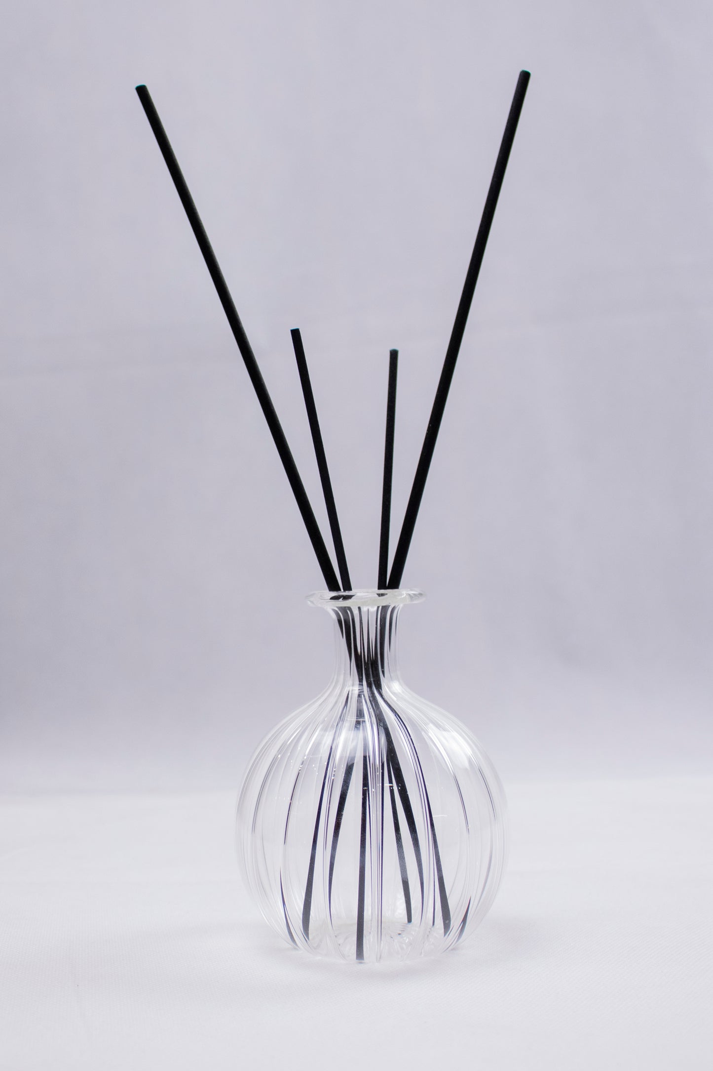 Hand-Blown Glass Small Diffuser Bottle – Clear Organic Form
