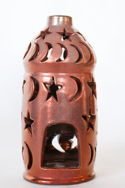 🌙 Ramadan Clay Lantern Medium Stars and Croissant