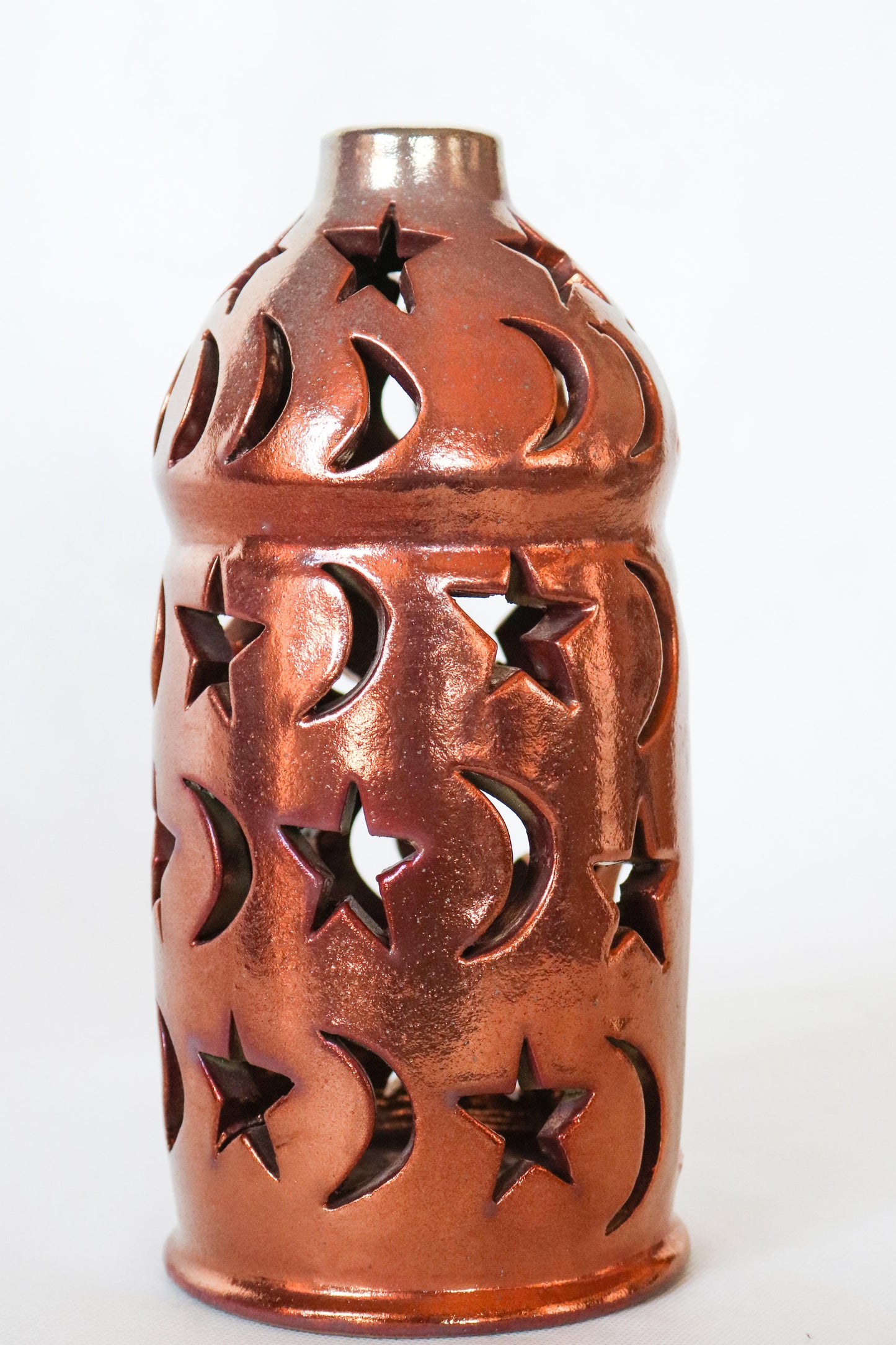 🌙 Ramadan Clay Lantern Medium Stars and Croissant
