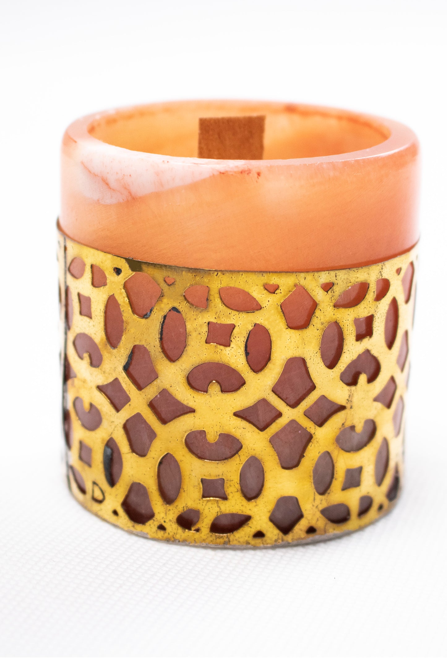 Alabaster  Black Oud Scented Candler with Decorative Copper Sleeve