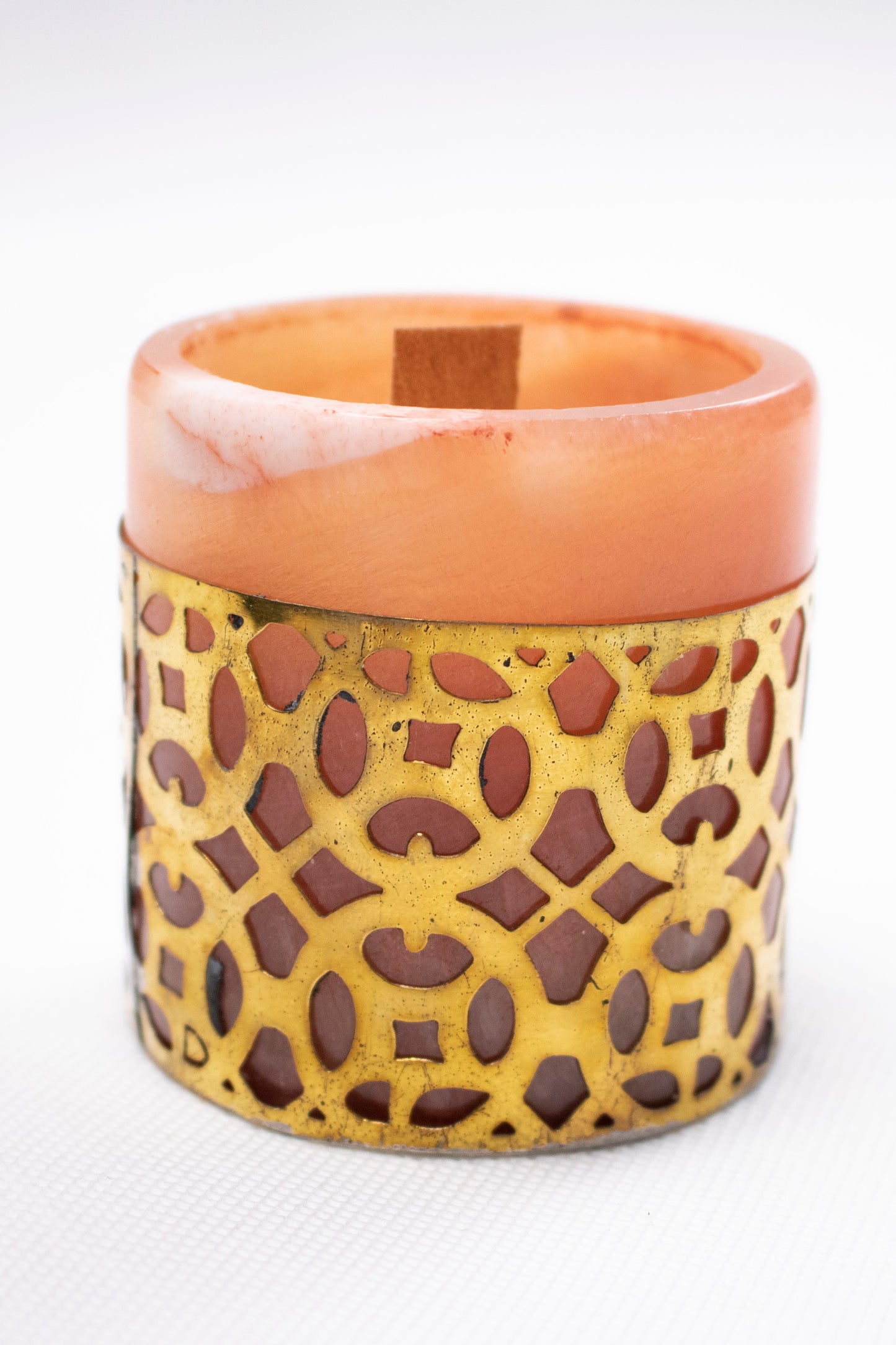 Alabaster  Black Oud Scented Candler with Decorative Copper Sleeve