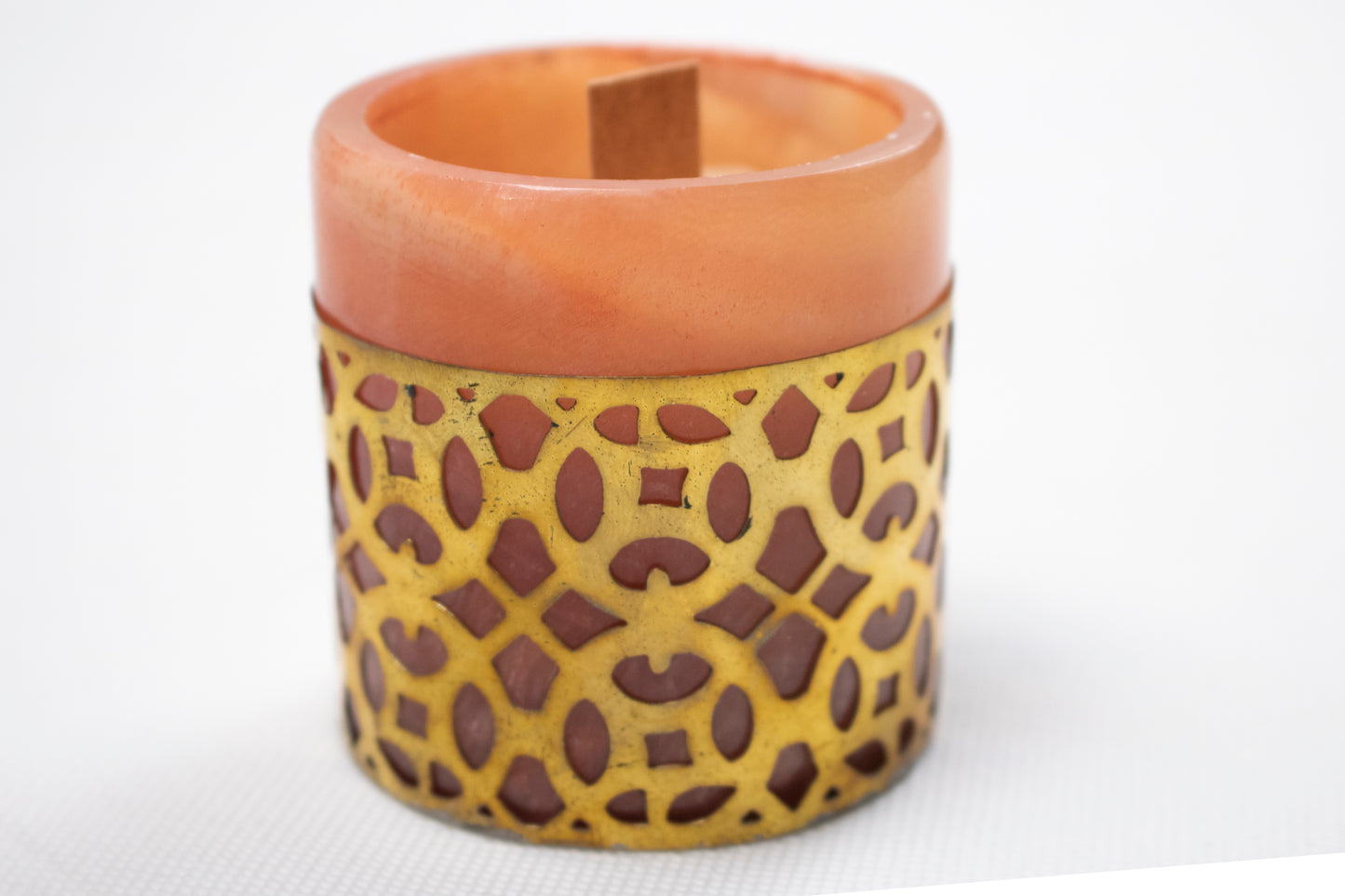 Alabaster  Black Oud Scented Candler with Decorative Copper Sleeve