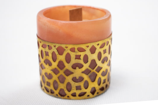 Alabaster  Black Oud Scented Candler with Decorative Copper Sleeve