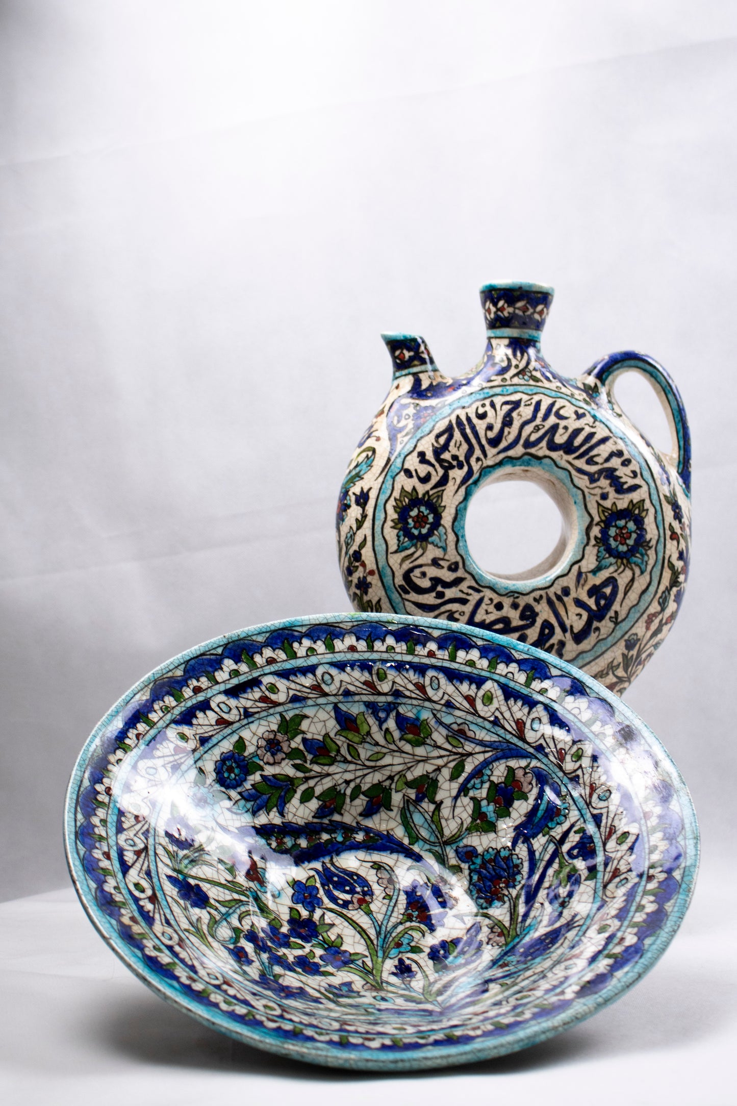 Hand-Painted Ceramic Bowl – Floral Oriental Motif