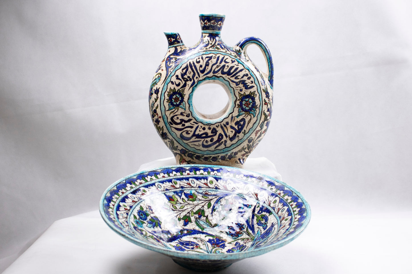 Hand-Painted Ceramic Bowl – Floral Oriental Motif