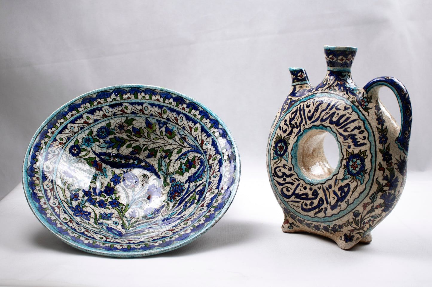 Hand-Painted Ceramic Bowl – Floral Oriental Motif