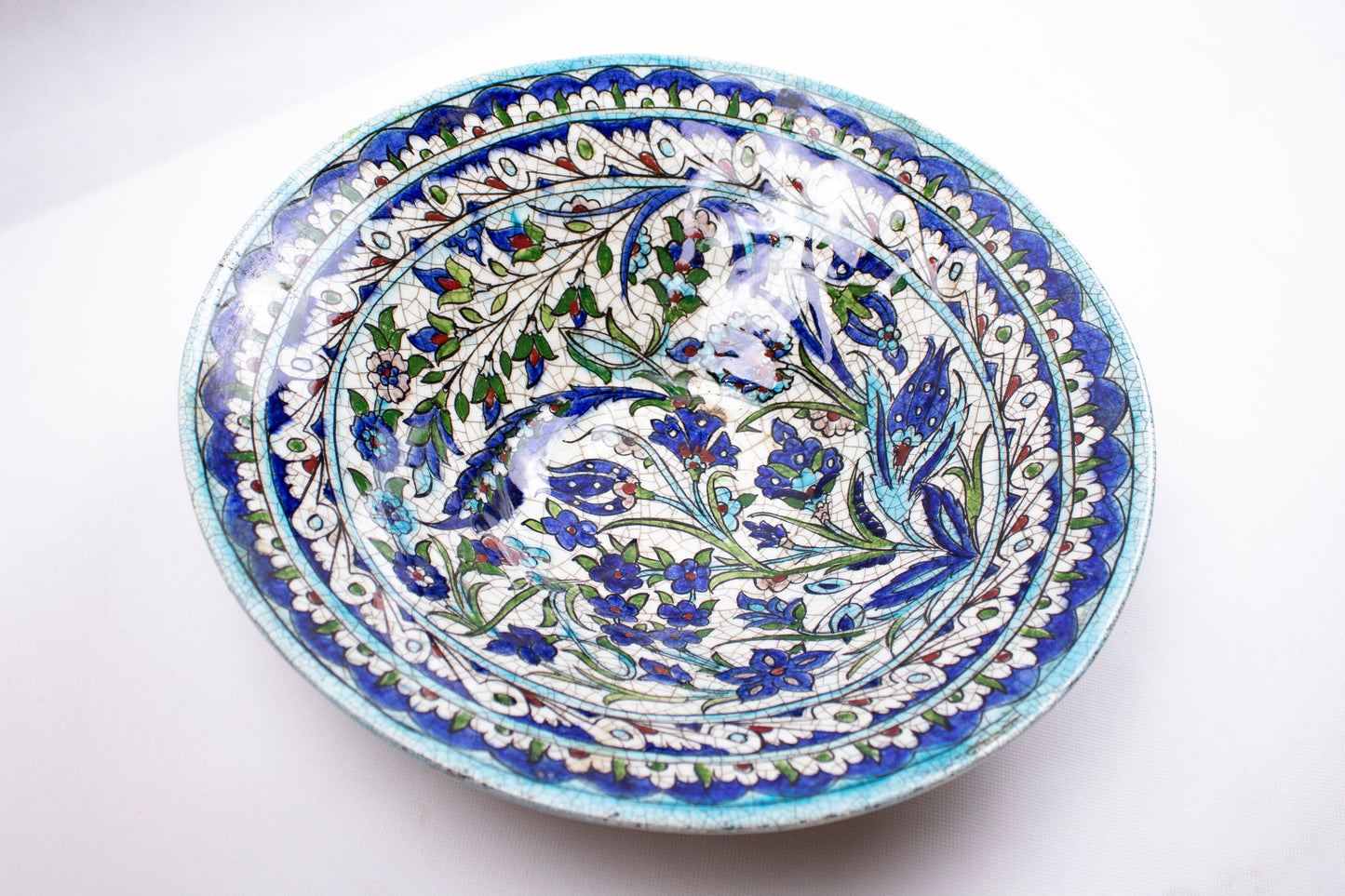Hand-Painted Ceramic Bowl – Floral Oriental Motif