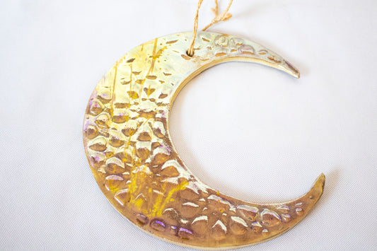 🌙 Ramadan Clay Crescent Pendant