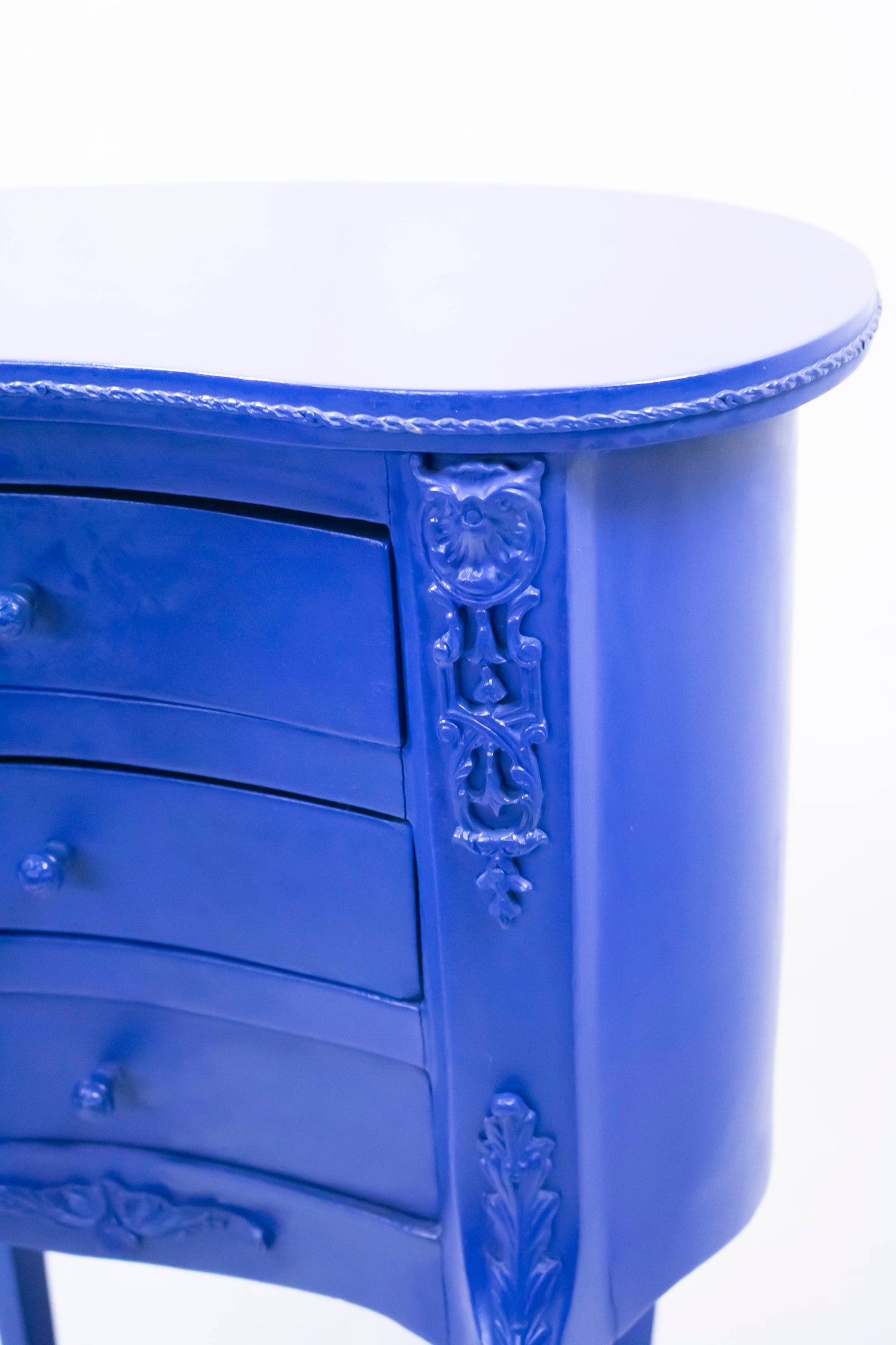 Blue Vintage Chest with Three Drawers and Lower Shelf